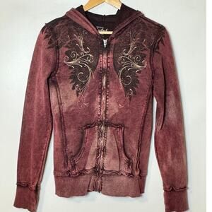 Sinful Affliction Y2K Womens Whisping Wing full-zip hoodie Size: M
